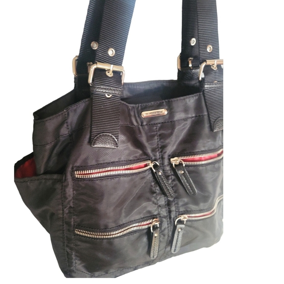 Franco Sarto Black Canvas Shoulder Bag - Picture 2 of 10